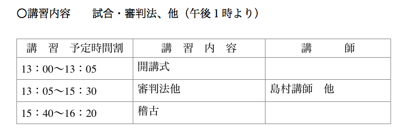 指導者講習会内容